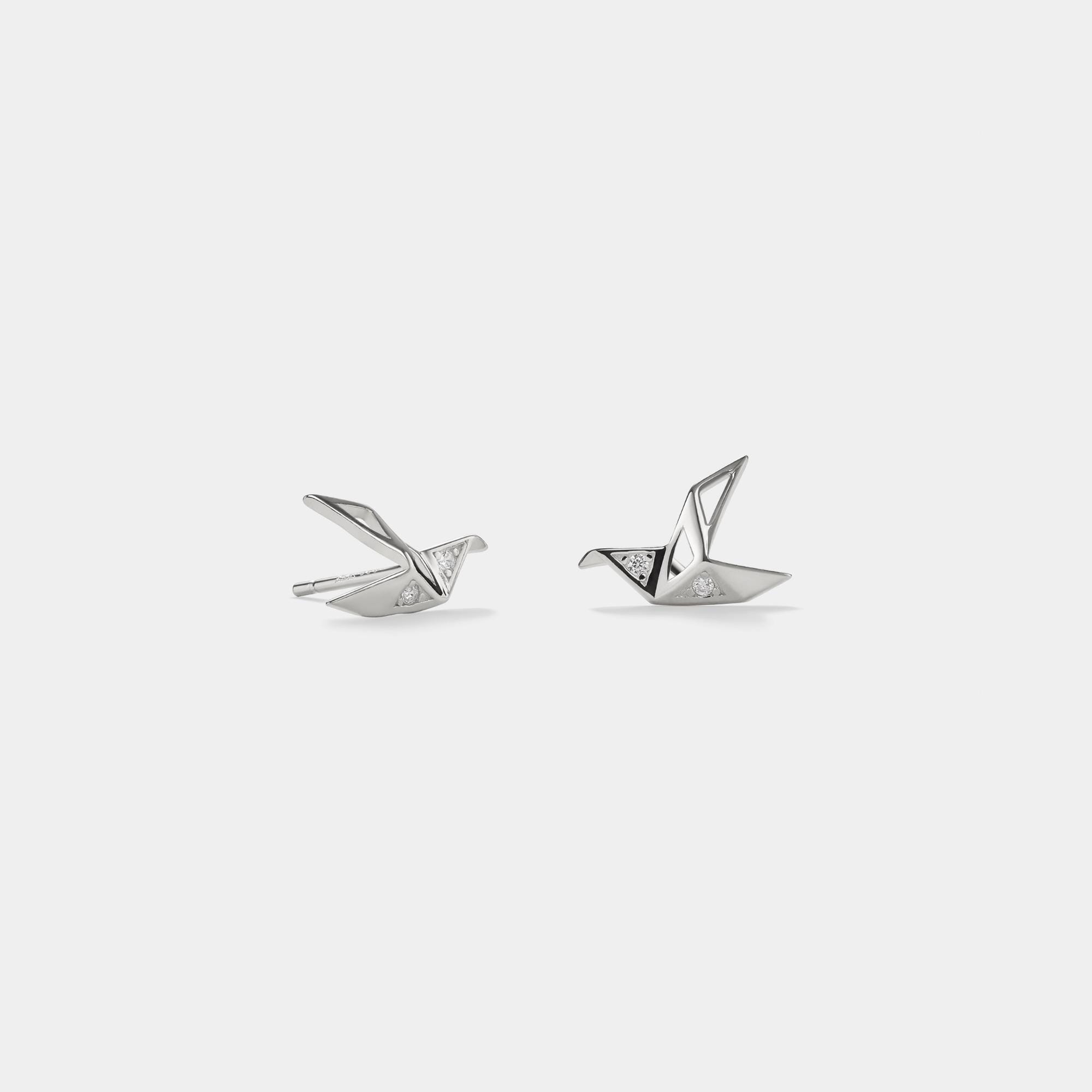 Origami Crane Stud Earrings for Women - Image 3