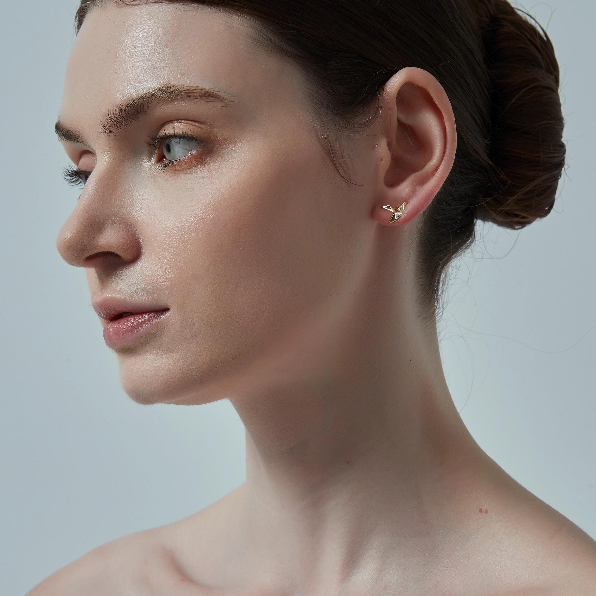Origami Crane Stud Earrings for Women - Image 6