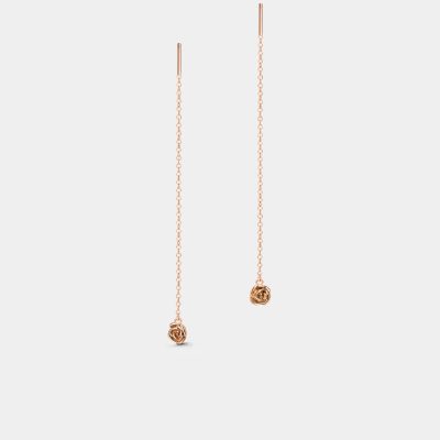 Rose Flower Threader Earrings for Women