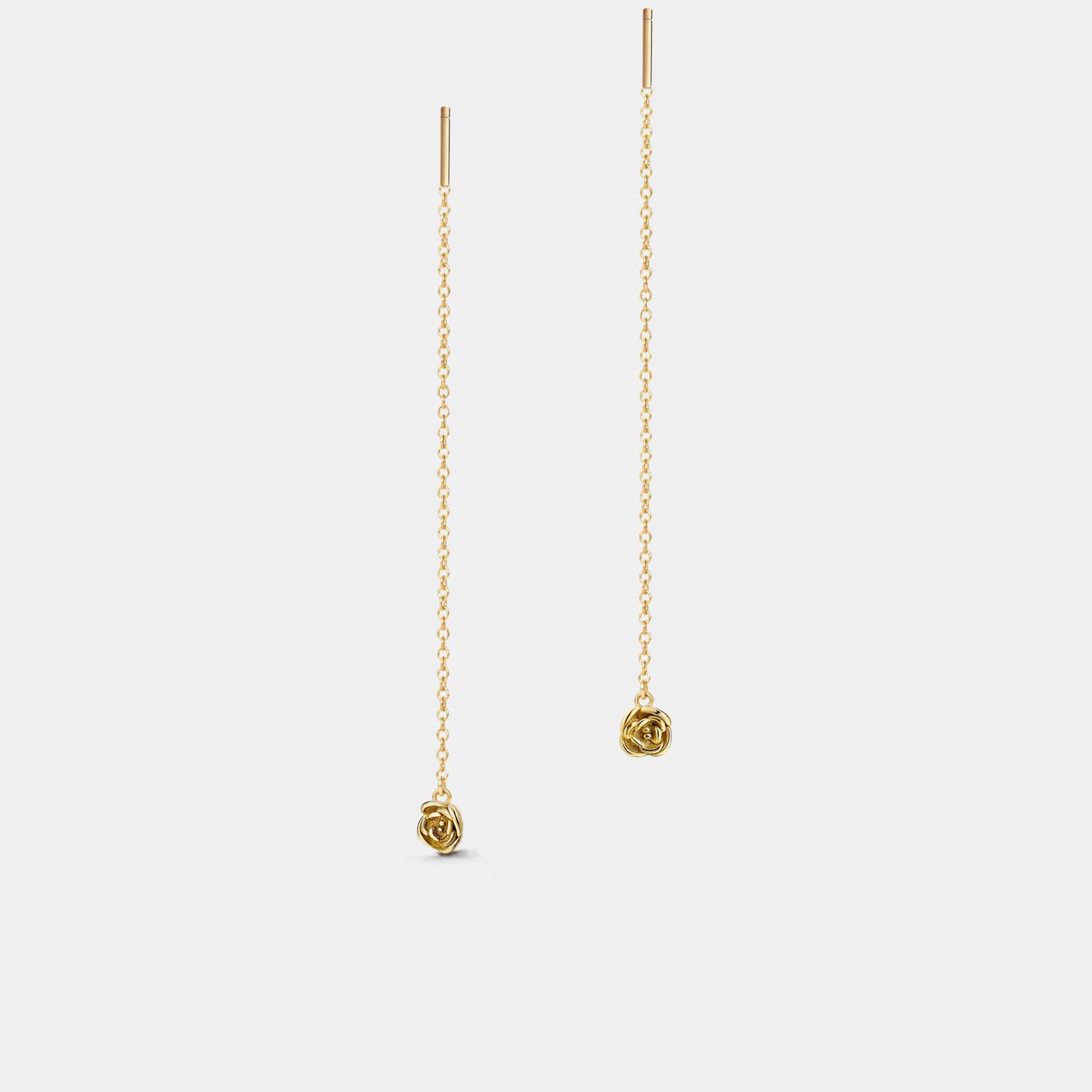 Rose Flower Threader Earrings for Women - Image 2