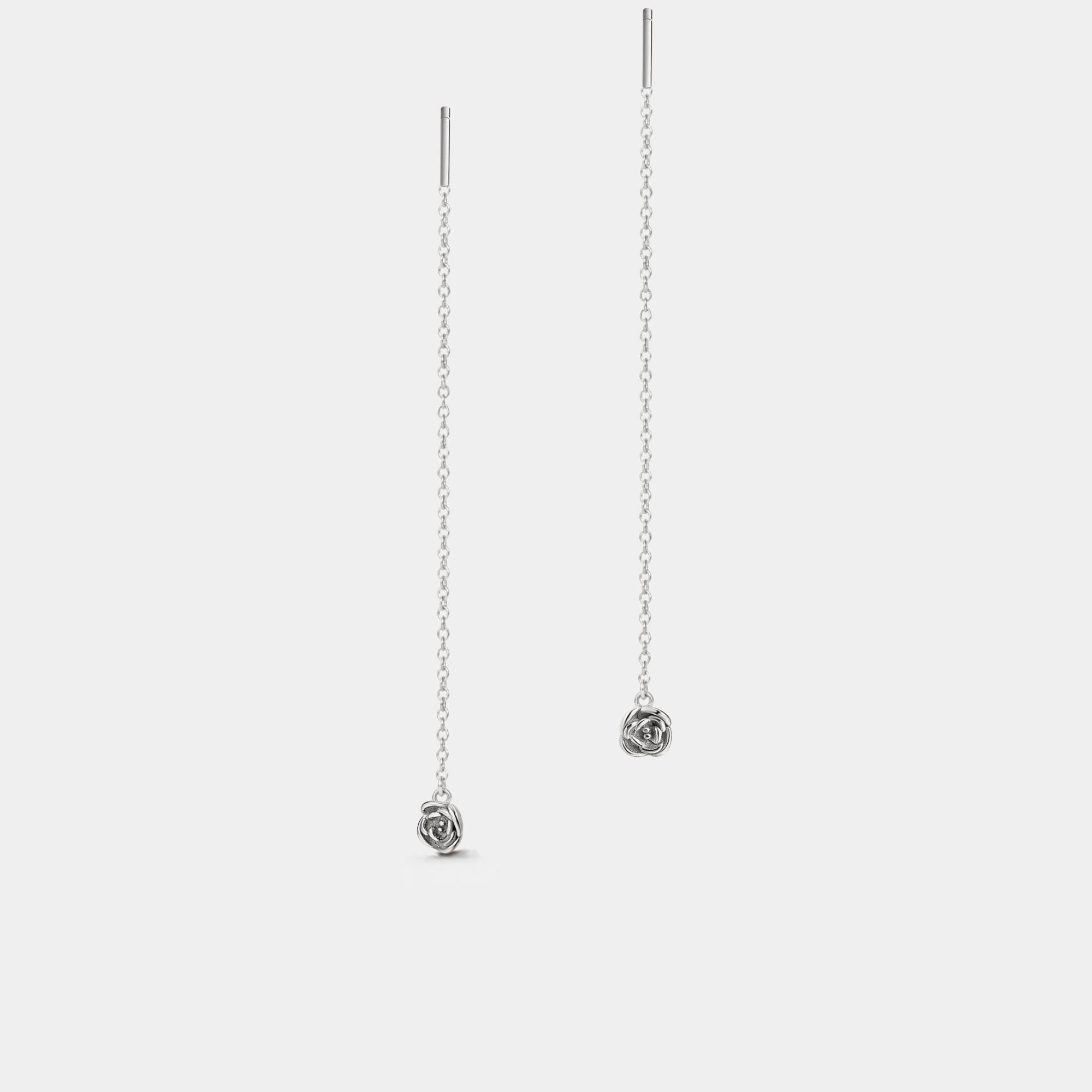 Rose Flower Threader Earrings for Women - Image 3