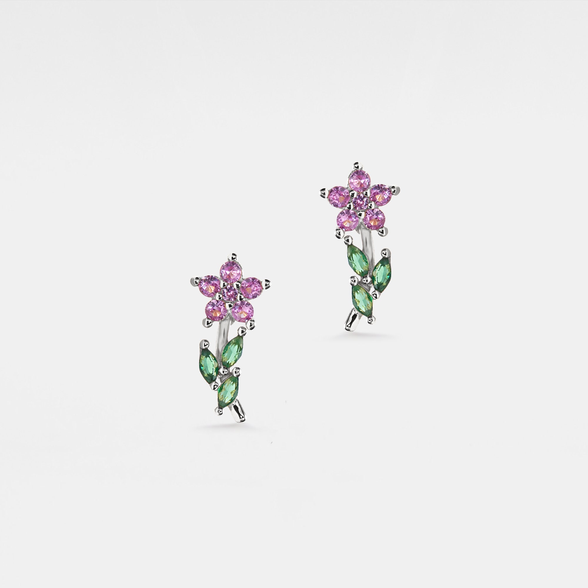 Delicate plant branch earrings