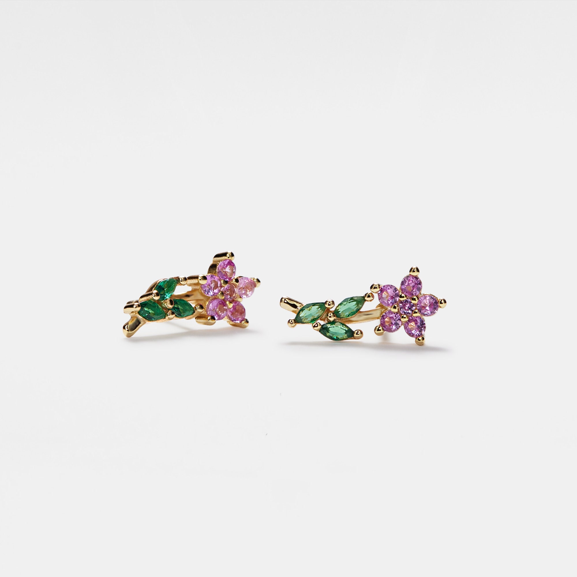 Delicate plant branch earrings - Image 3