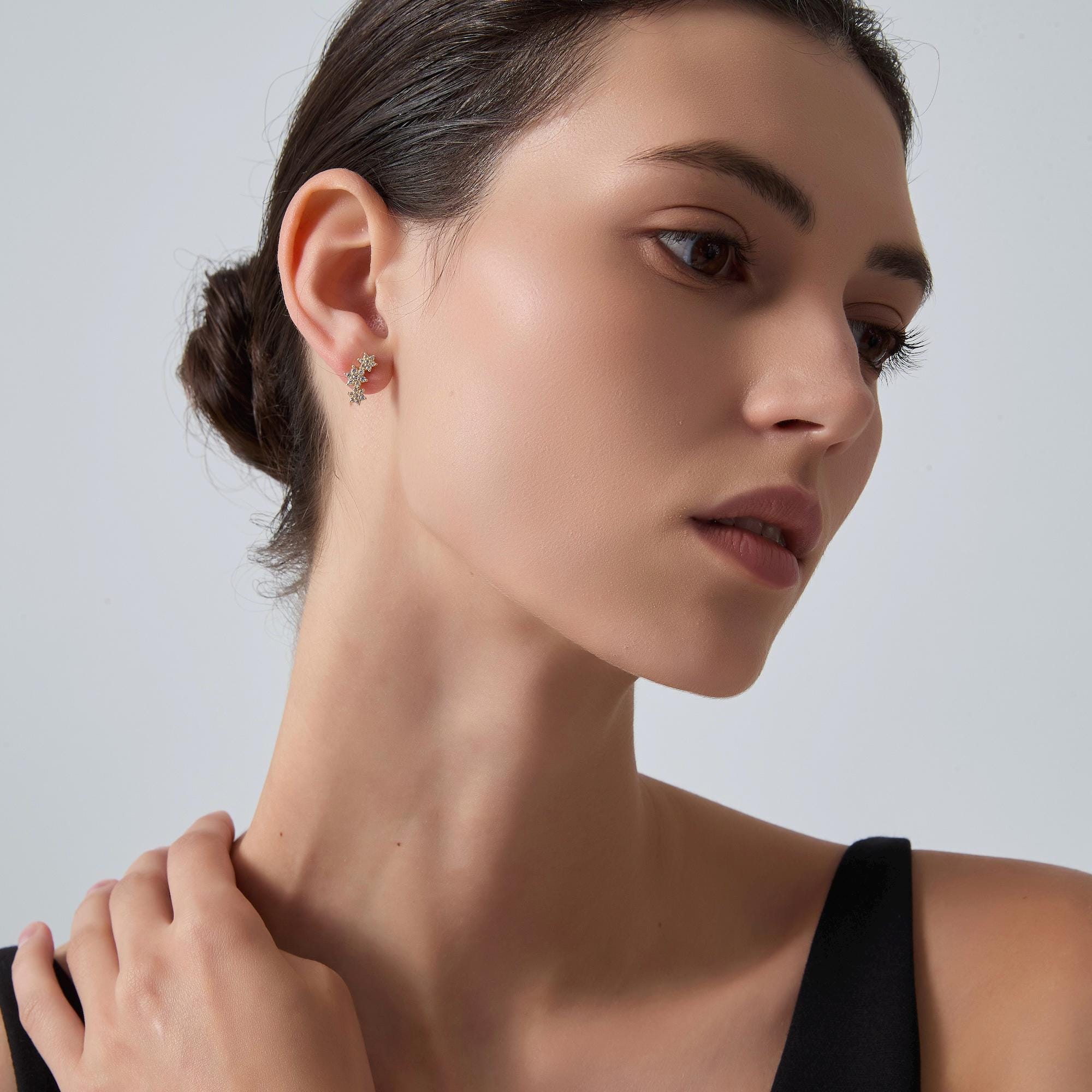 Floral Climber Stud Earrings for Women - Image 6