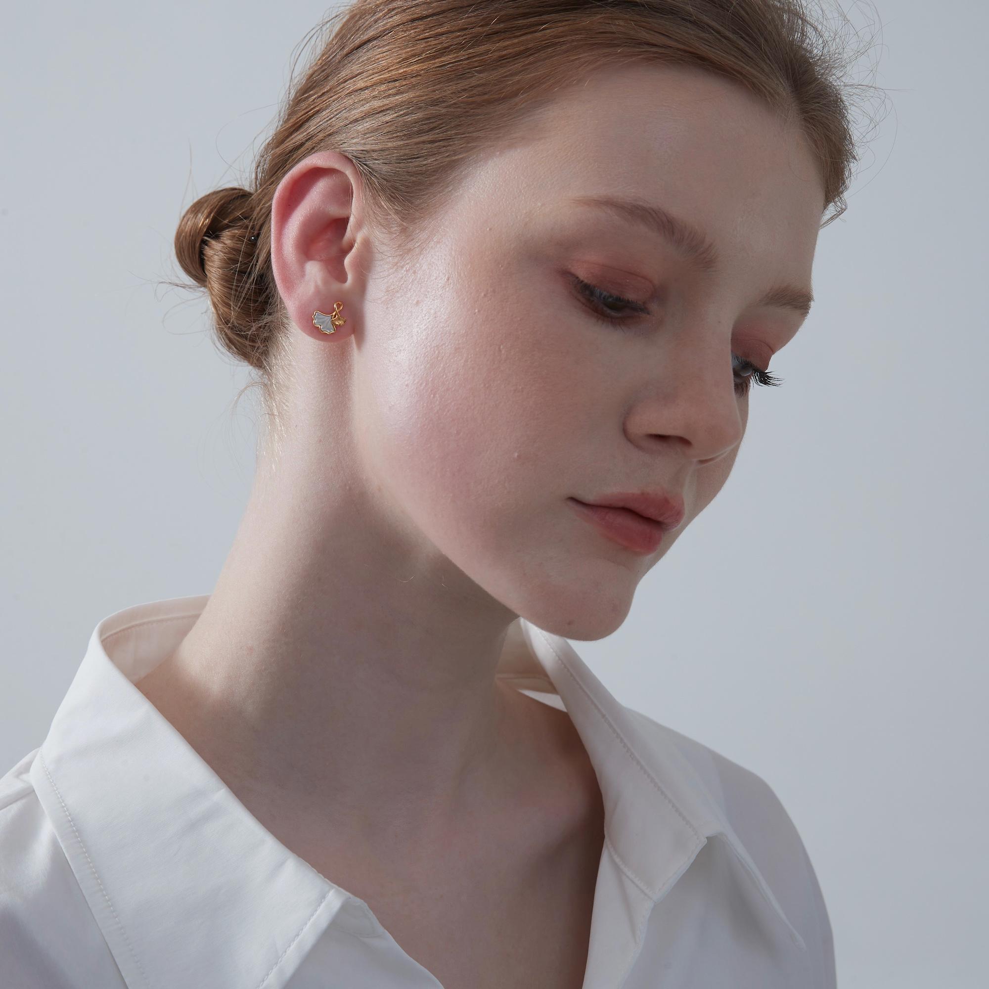 Ginkgo Leaf Stud Earrings - Image 6