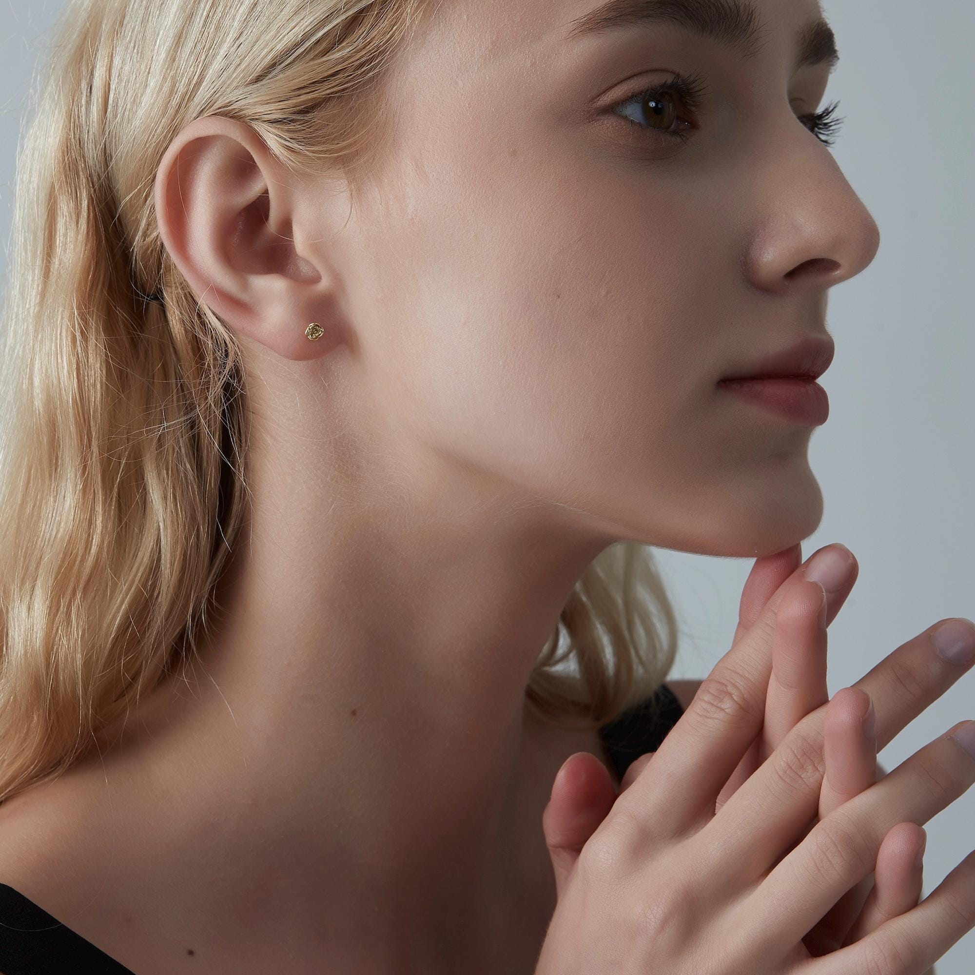 Tiny Heart Stud Earrings for Women - Image 4
