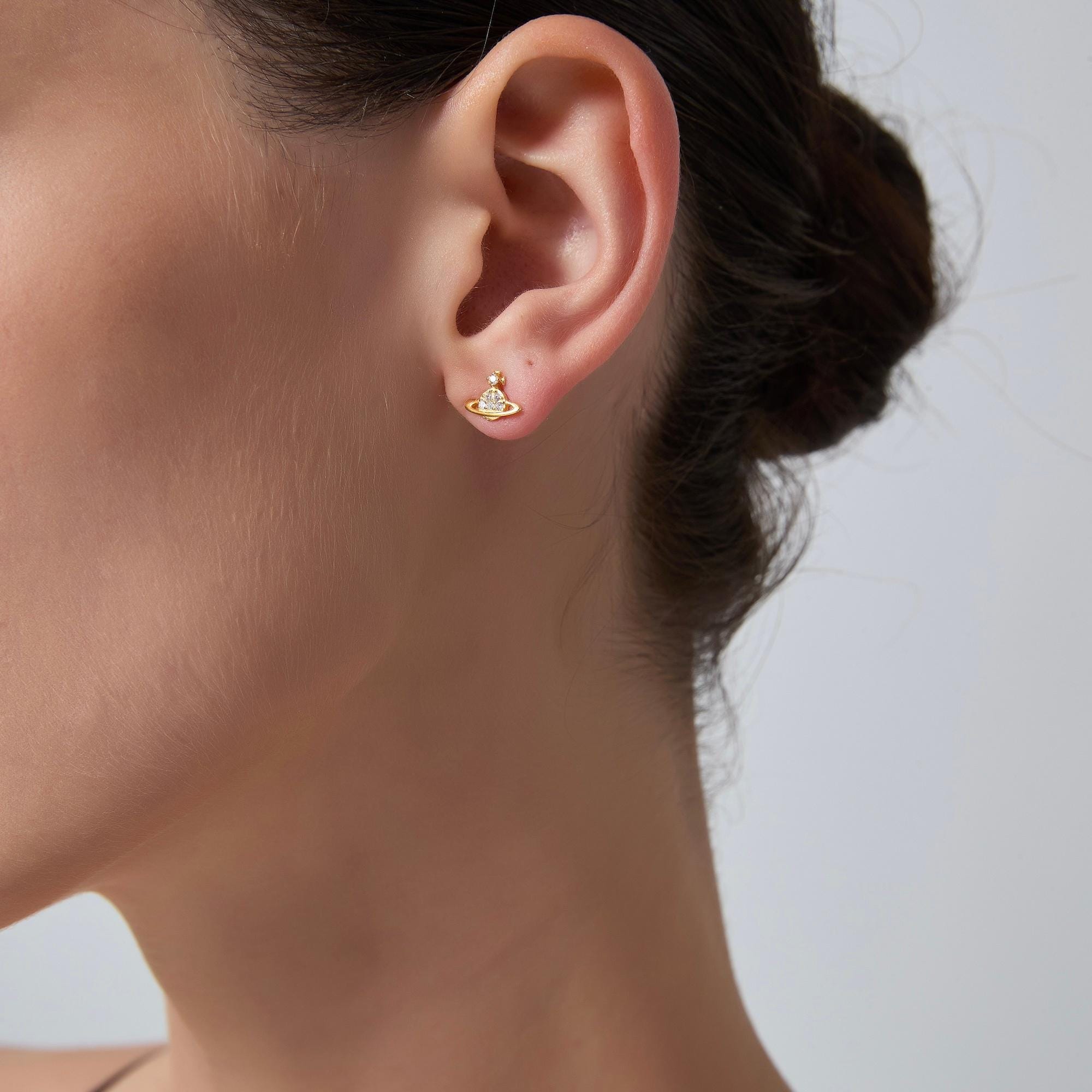 Saturn Planet and Astronaut Stud Earrings for Wome - Image 4