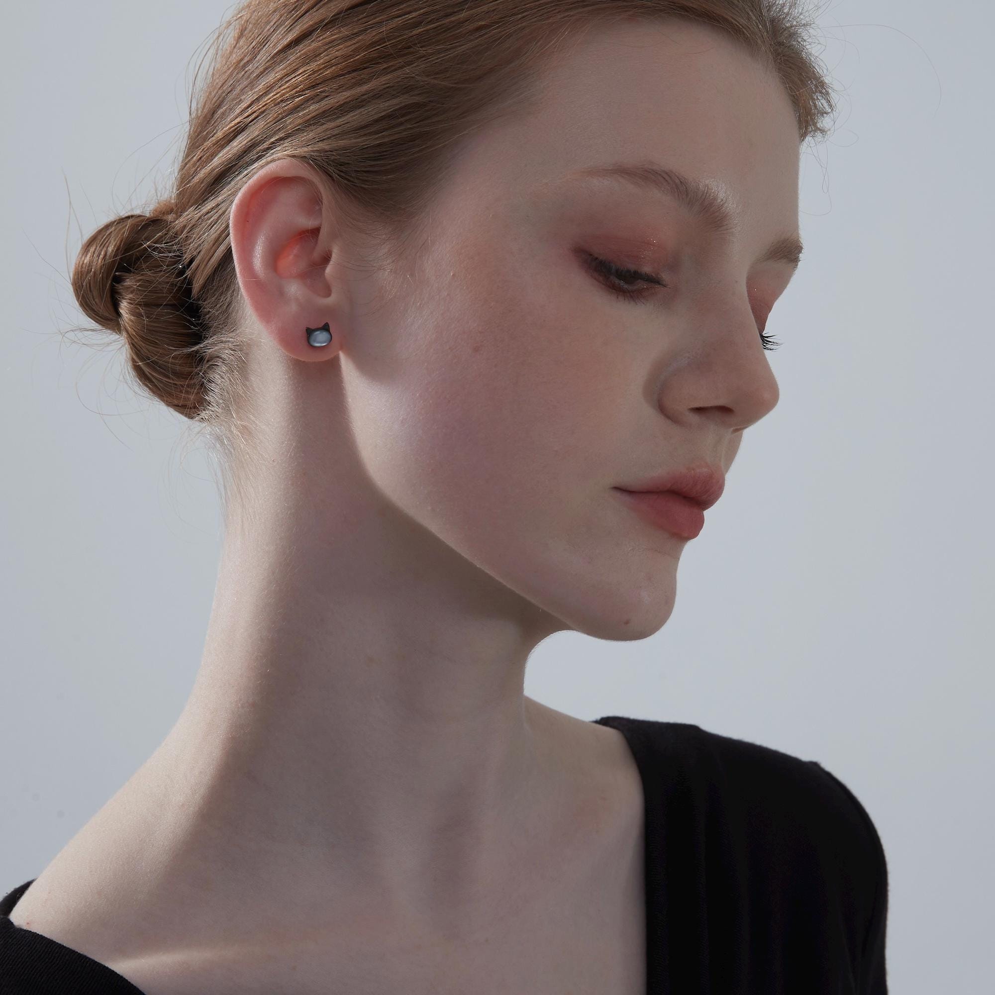 Pink Cat Stud Earrings for Women - Image 4