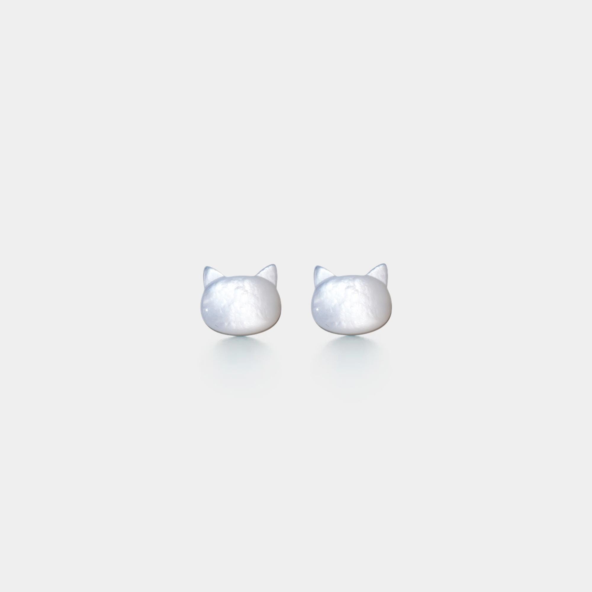 Pink Cat Stud Earrings for Women - Image 2