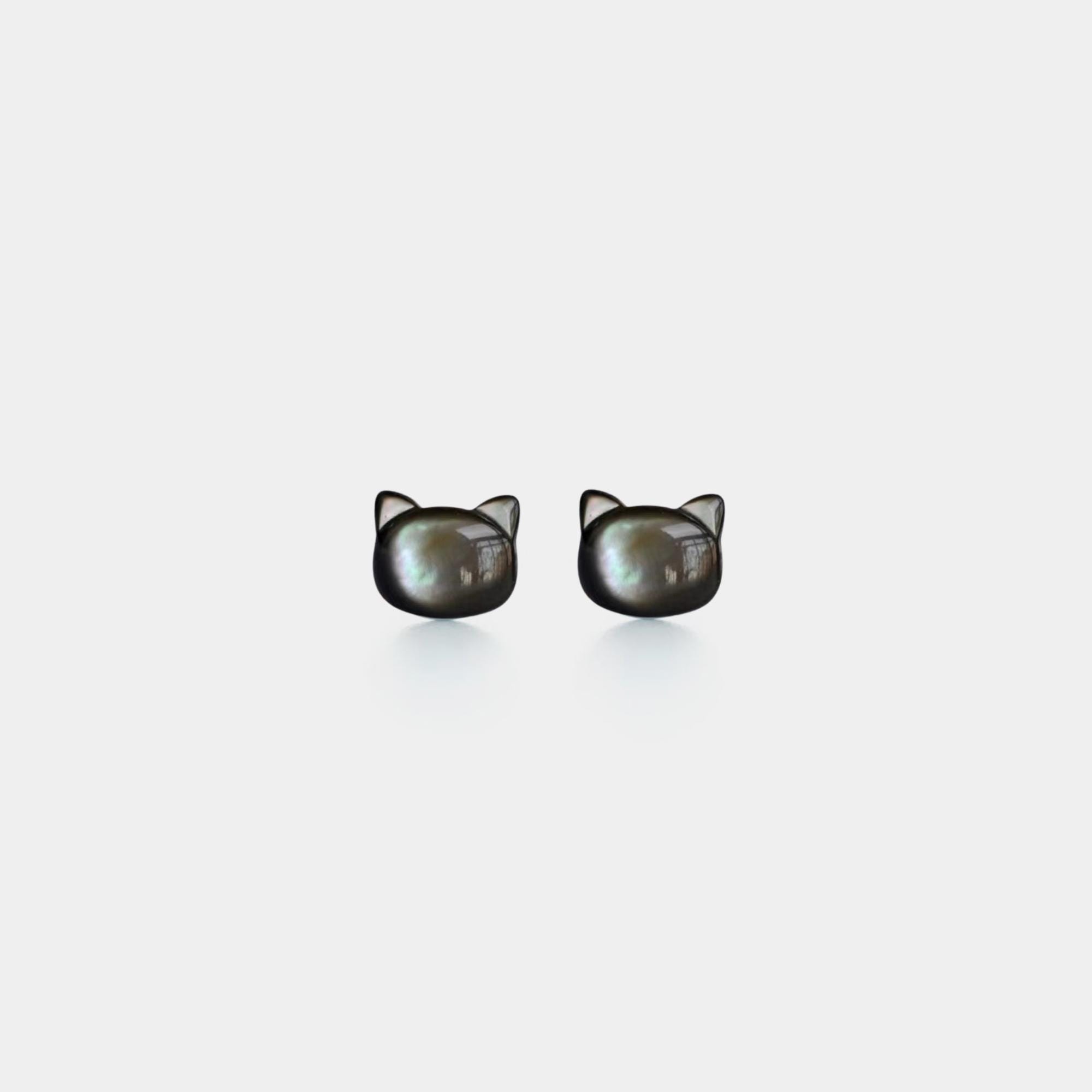 Pink Cat Stud Earrings for Women - Image 3