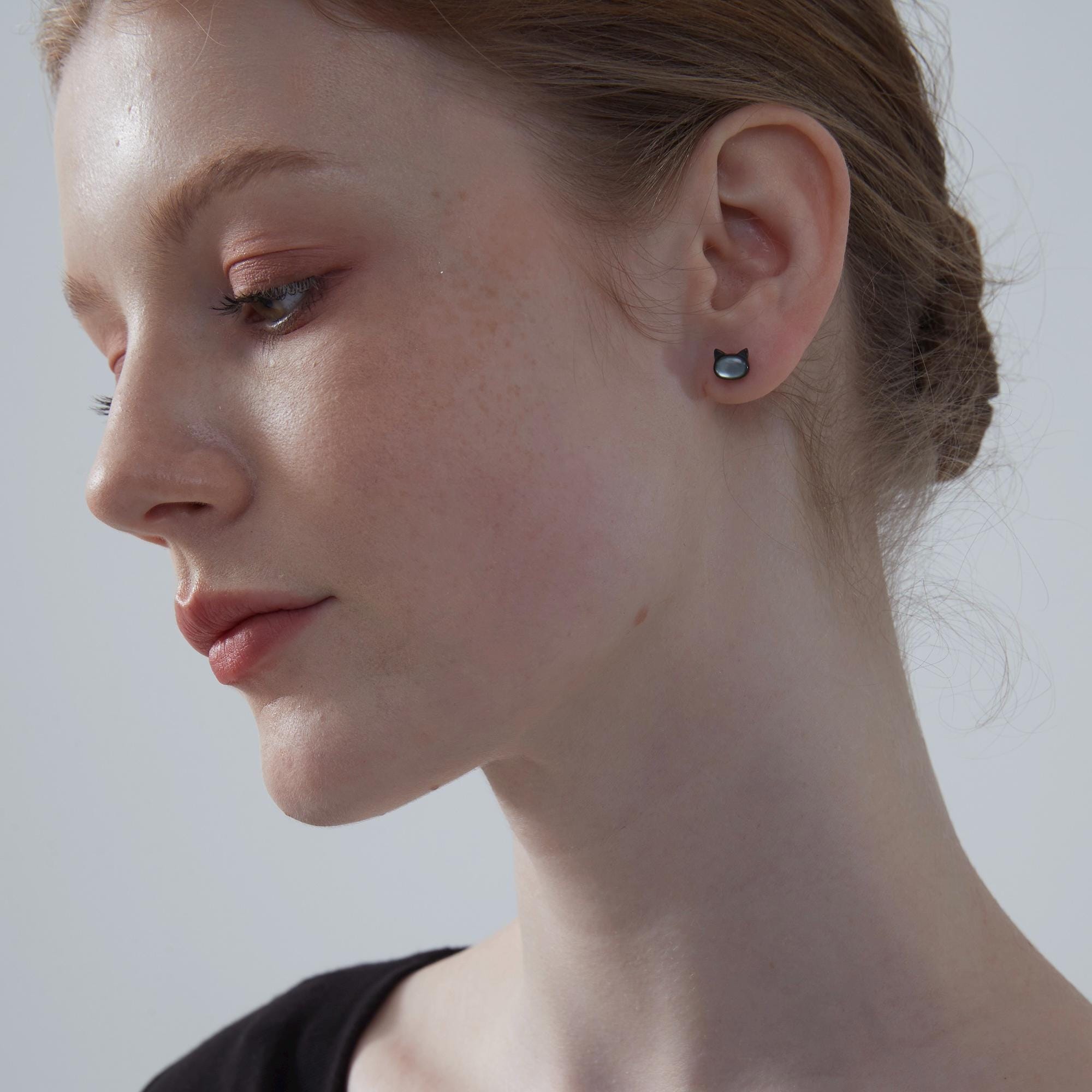 Pink Cat Stud Earrings for Women - Image 6
