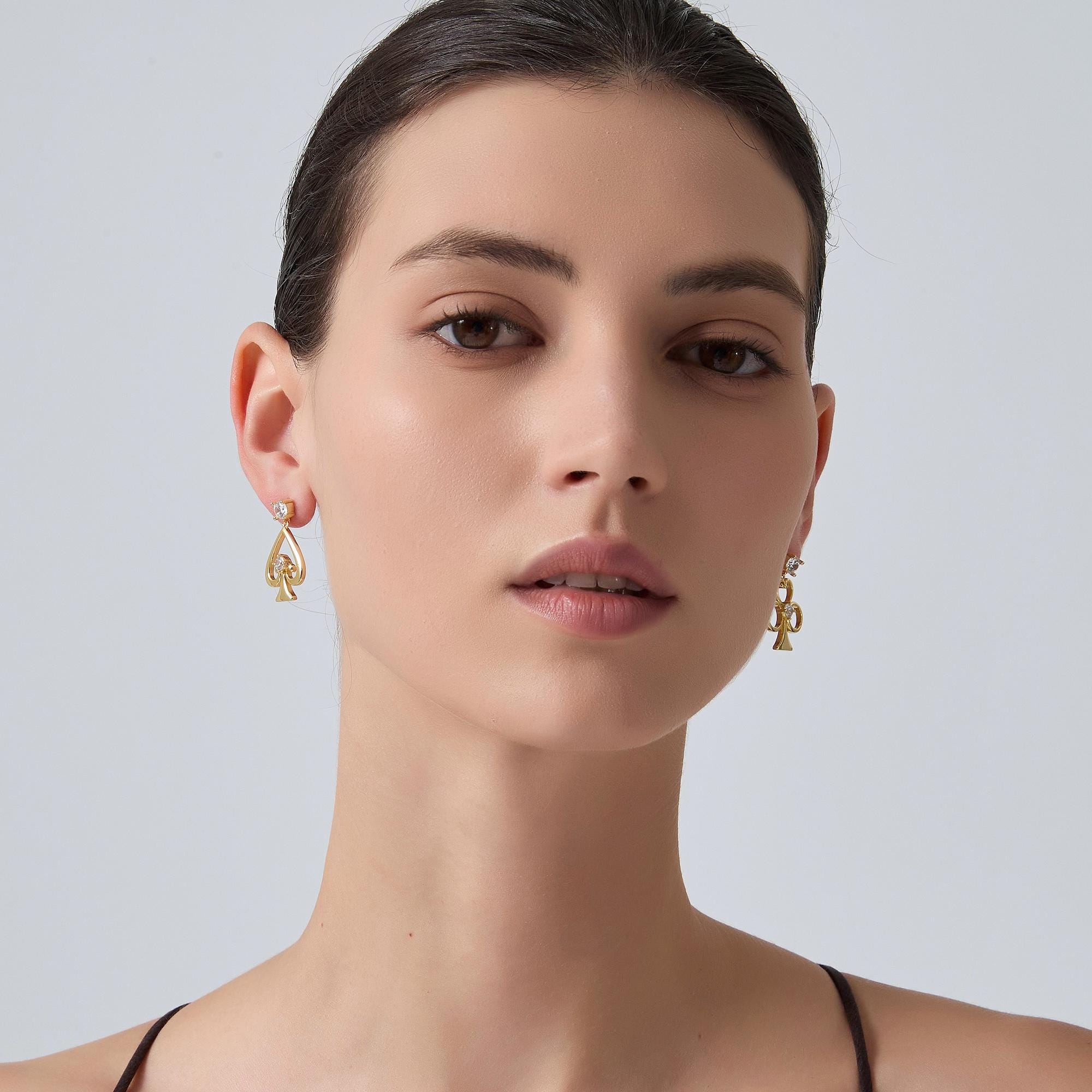 Playing Card Suit Drop Earrings for Women - Image 4