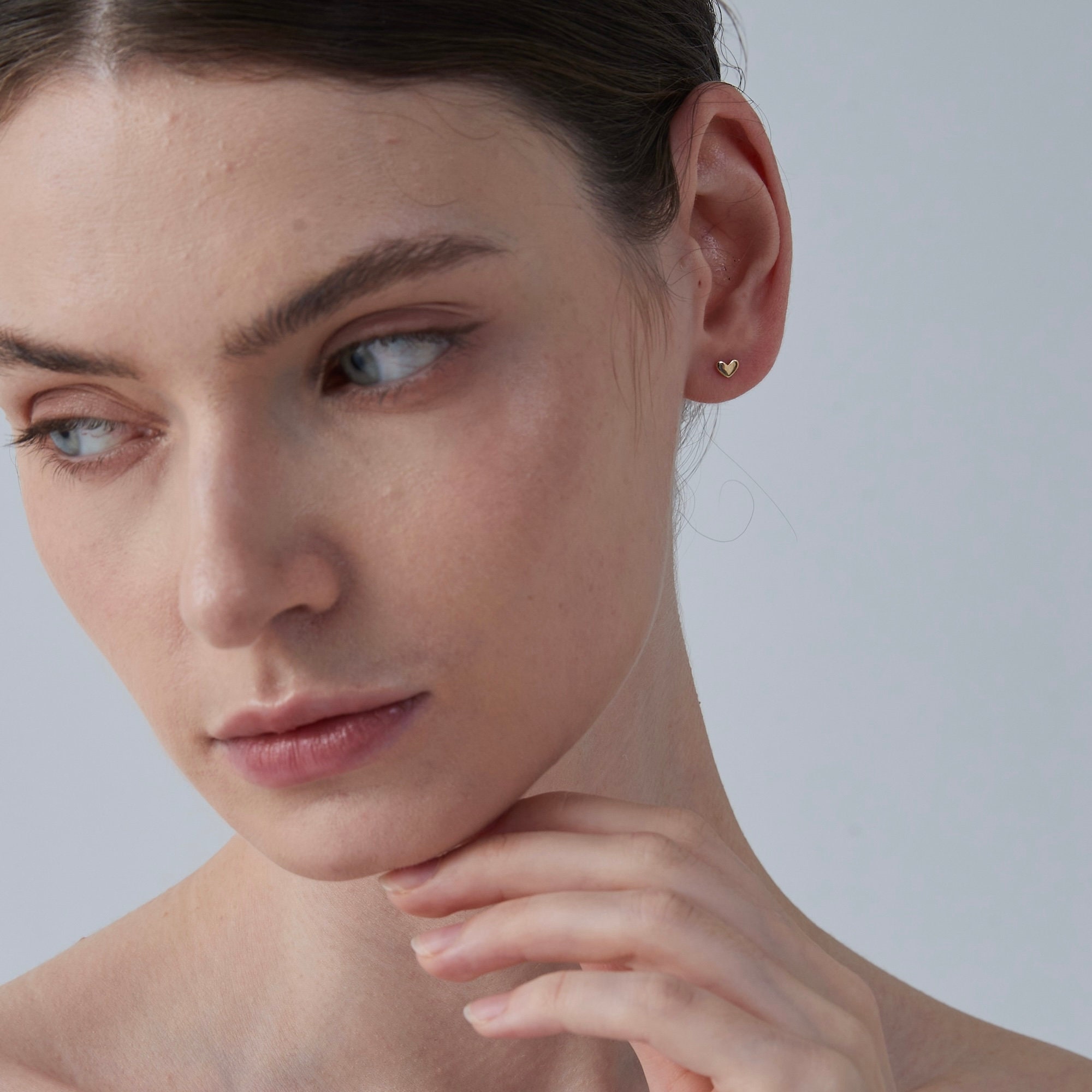Tiny Heart Stud Earrings for Women - Image 5