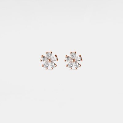 Five Petal Flower Stud Earrings for Women