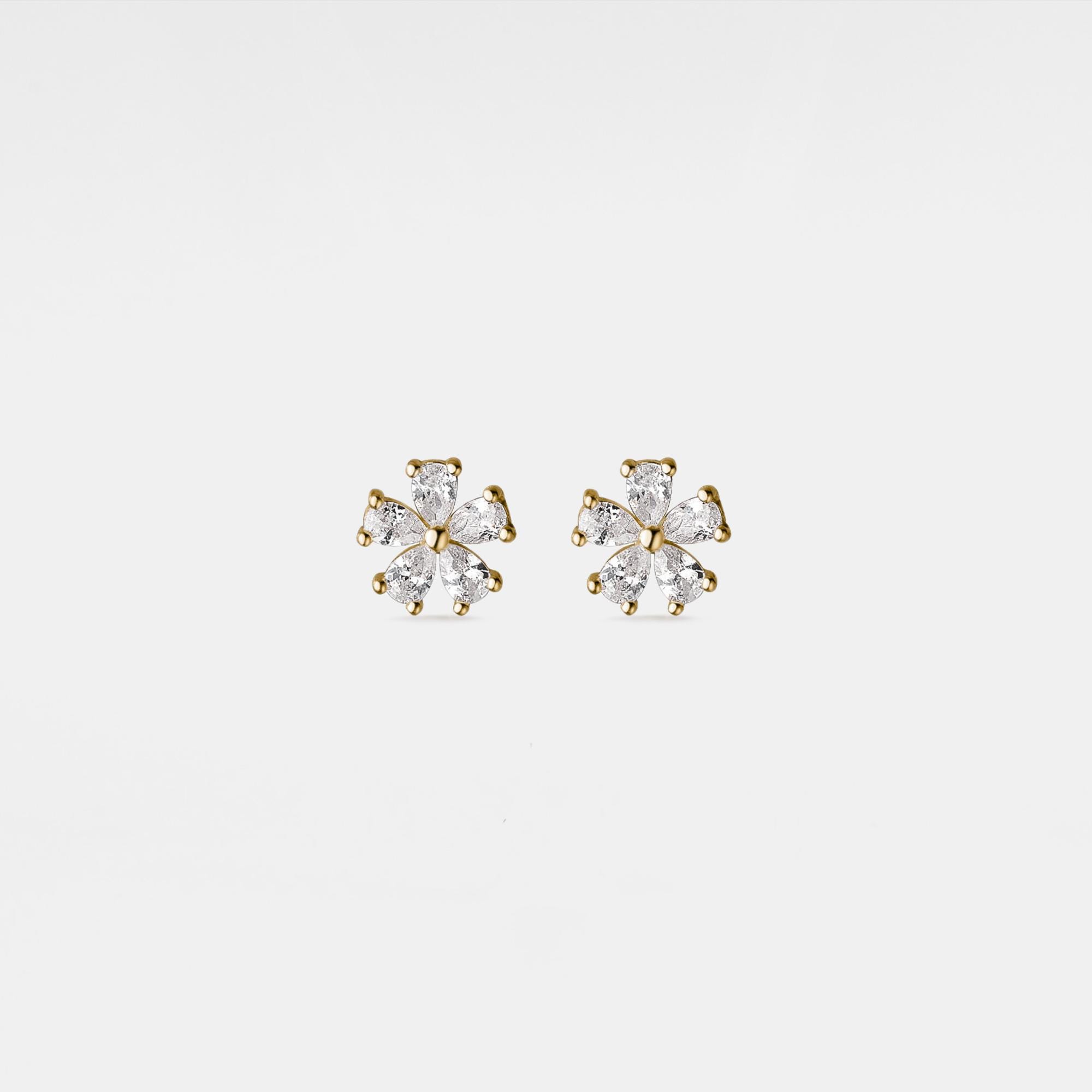 Five Petal Flower Stud Earrings for Women - Image 2