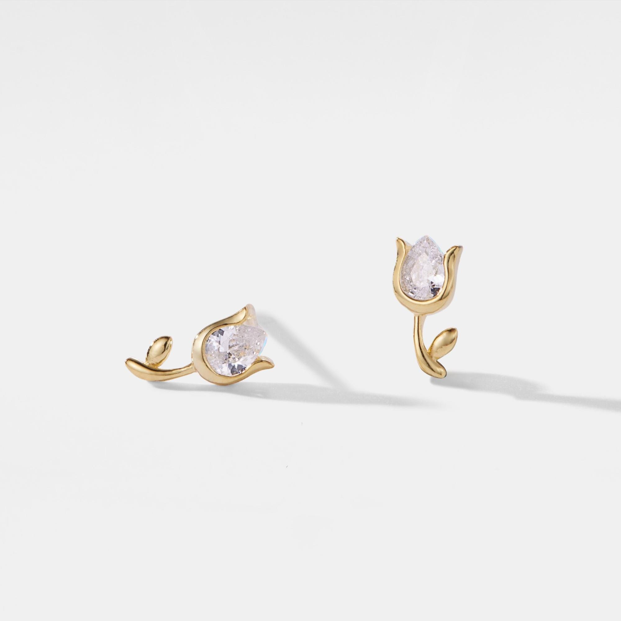 Tulip Flower Stud Earrings for Women - Image 2