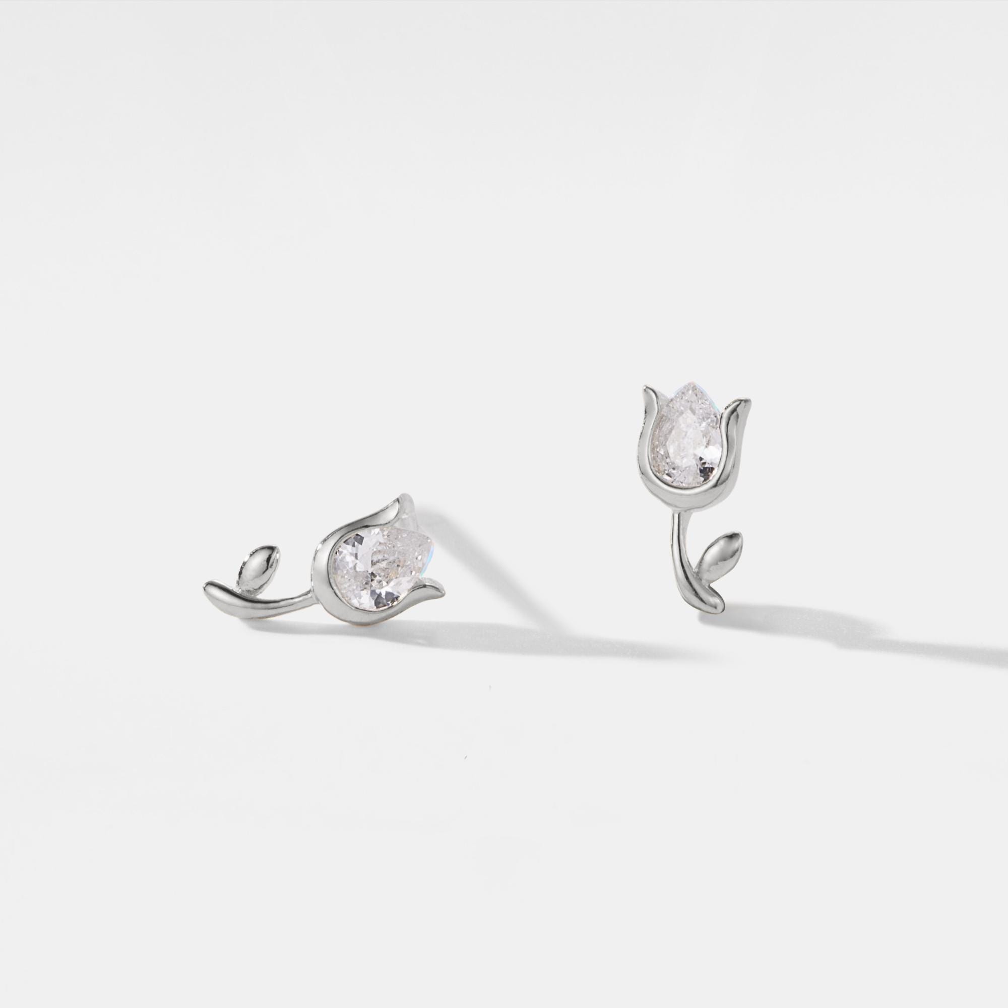 Tulip Flower Stud Earrings for Women - Image 3