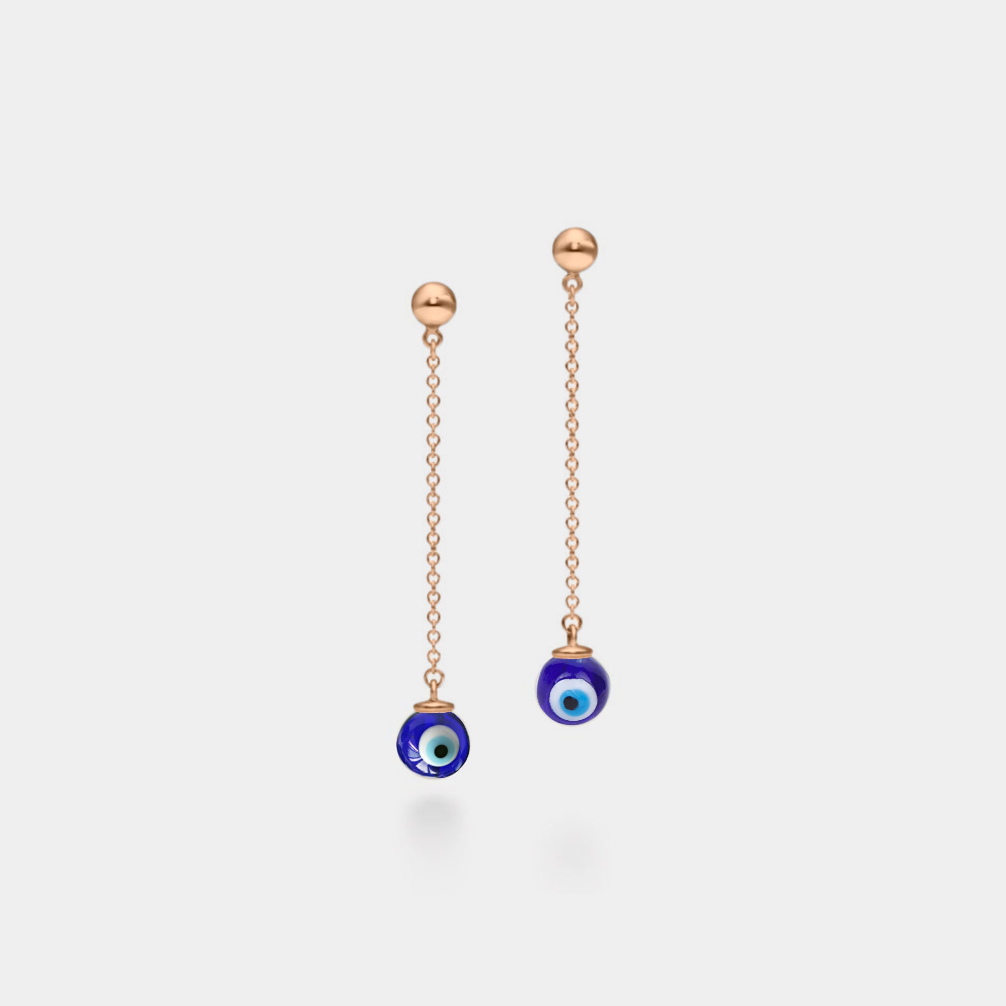 Evil Eye Chain Drop Earrings for Women